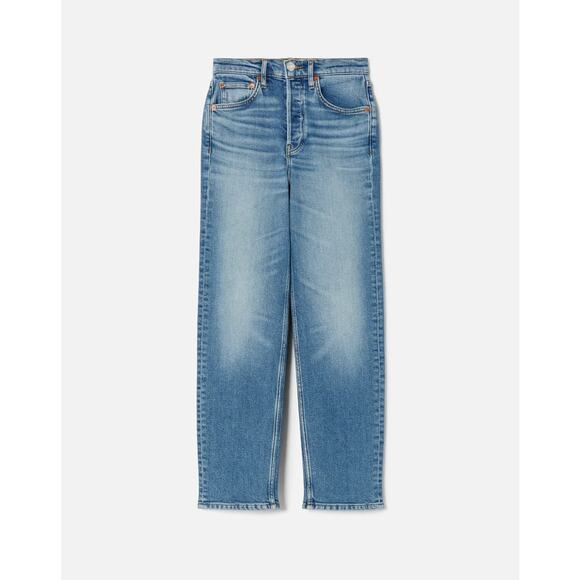 Re/Done Button Fly 70s StovePipe High Rise Straight Jeans Synth Fade Wash 23 NWT - Picture 1 of 10